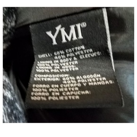 YMI Heathered Gray & White Lined Button Coat With Belt & Pockets - Women's 2X - Picture 5 of 6